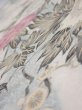 Photo5: 3B10z30  Japanese Kimono Silk  FABRIC Flowers Off-white 38.6x6.5 (5)