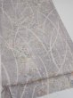 Photo2: 3B01z50  Japanese Kimono Silk  FABRIC Flower Light lavender gray 42.9x14.4 (2)