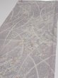 Photo3: 3B01z50  Japanese Kimono Silk  FABRIC Flower Light lavender gray 42.9x14.4 (3)