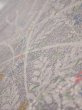 Photo4: 3B01z50  Japanese Kimono Silk  FABRIC Flower Light lavender gray 42.9x14.4 (4)