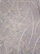 Photo1: 3B02z60  Japanese Kimono Silk  FABRIC Flower Light lavender gray 42.5x14.2 (1)