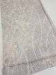 Photo2: 3B02z60  Japanese Kimono Silk  FABRIC Flower Light lavender gray 42.5x14.2 (2)