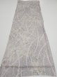 Photo5: 3B02z60  Japanese Kimono Silk  FABRIC Flower Light lavender gray 42.5x14.2 (5)