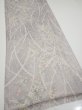 Photo2: 3B05z80  Japanese Kimono Silk  FABRIC Flower Light lavender gray 65.4x14.4 (2)