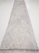 Photo5: 3B05z80  Japanese Kimono Silk  FABRIC Flower Light lavender gray 65.4x14.4 (5)