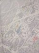 Photo4: 3B07z40  Japanese Kimono Silk  FABRIC Flower Light lavender gray 57.5x7.3 (4)