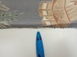 Photo6: 3B01z70  Japanese Kimono Silk  FABRIC Scenery Gray 46.9x14.0 (6)