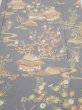 Photo1: 3B03z90  Japanese Kimono Silk  FABRIC Scenery Gray 65.0x13.8 (1)
