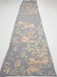 Photo5: 3B03z90  Japanese Kimono Silk  FABRIC Scenery Gray 65.0x13.8 (5)