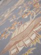 Photo4: 3B06z90  Japanese Kimono Silk  FABRIC Scenery Gray 64.6x14.0 (4)
