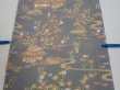 Photo6: 3B06z90  Japanese Kimono Silk  FABRIC Scenery Gray 64.6x14.0 (6)