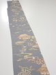 Photo3: 3B07z50  Japanese Kimono Silk  FABRIC Scenery Gray 59.1x6.9 (3)