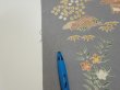 Photo6: 3B07z50  Japanese Kimono Silk  FABRIC Scenery Gray 59.1x6.9 (6)