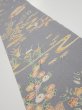 Photo1: 3B08z40  Japanese Kimono Silk  FABRIC Scenery Gray 58.3x6.9 (1)