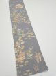 Photo2: 3B08z40  Japanese Kimono Silk  FABRIC Scenery Gray 58.3x6.9 (2)