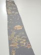 Photo3: 3B08z40  Japanese Kimono Silk  FABRIC Scenery Gray 58.3x6.9 (3)