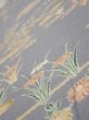 Photo4: 3B08z40  Japanese Kimono Silk  FABRIC Scenery Gray 58.3x6.9 (4)