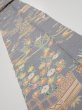 Photo1: 3B09z50  Japanese Kimono Silk  FABRIC Scenery Gray 72.0x6.9 (1)