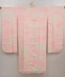 Photo1: 6616T01z690 Vintage Japanese Kimono Silk JUBAN Chrysanthemum Pink (1)