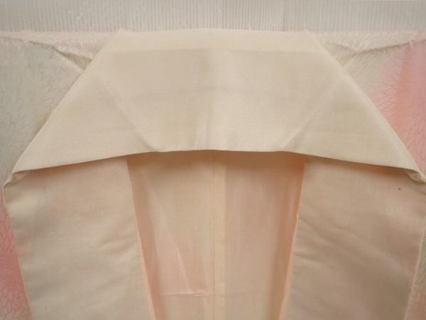 Photo6: 6616T01z690 Vintage Japanese Kimono Silk JUBAN Chrysanthemum Pink (6)