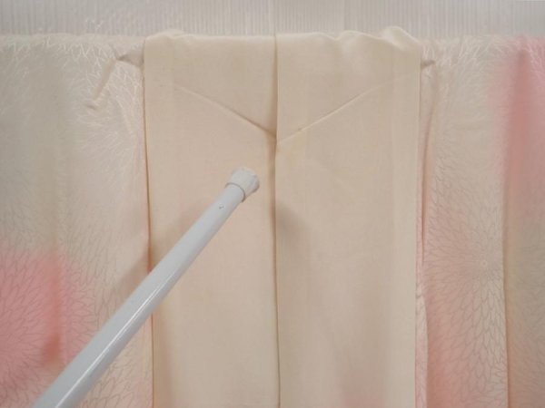 Photo7: 6616T01z690 Vintage Japanese Kimono Silk JUBAN Chrysanthemum Pink (7)