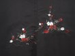 Photo3: 6616T02z550 Vintage Japanese Kimono Silk HAORI Flowers Black (3)