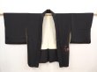 Photo6: 6616T02z550 Vintage Japanese Kimono Silk HAORI Flowers Black (6)