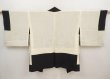Photo7: 6616T02z550 Vintage Japanese Kimono Silk HAORI Flowers Black (7)