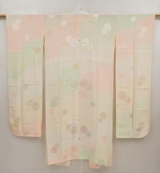 Photo1: 6616T03z650  Japanese Kimono Silk JUBAN  Light cream (1)
