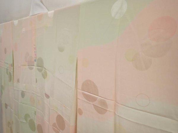 Photo2: 6616T03z650  Japanese Kimono Silk JUBAN  Light cream (2)