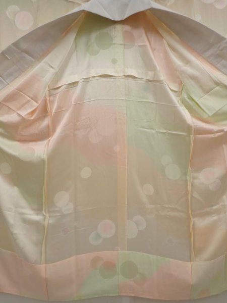 Photo8: 6616T03z650  Japanese Kimono Silk JUBAN  Light cream (8)