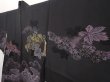 Photo2: 6616T04z550 Vintage Japanese Kimono Silk HAORI Chrysanthemum Black (2)