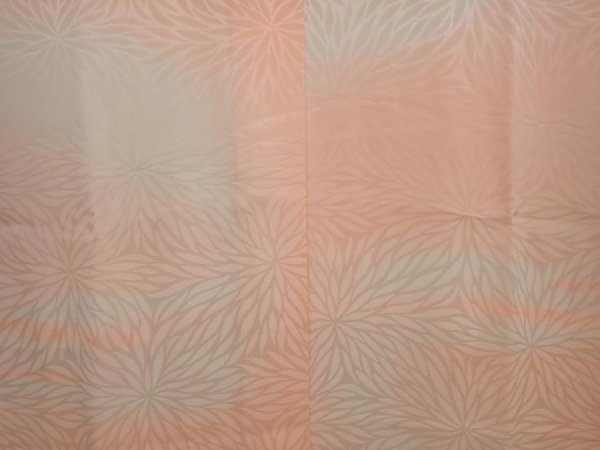 Photo3: 6616T05z640 Vintage Japanese Kimono Silk JUBAN Chrysanthemum Pink (3)