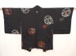 Photo1: 6616T06z610 Vintage Japanese Kimono Silk HAORI  Black (1)