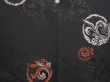 Photo3: 6616T06z610 Vintage Japanese Kimono Silk HAORI  Black (3)