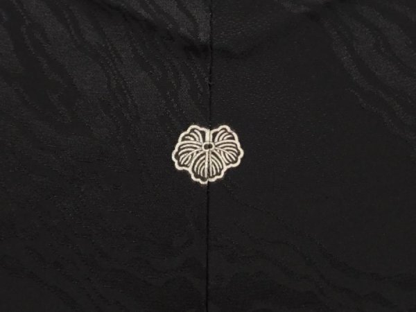 Photo5: 6616T06z610 Vintage Japanese Kimono Silk HAORI  Black (5)