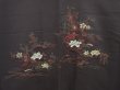 Photo3: 6616T08z550 Vintage Japanese Kimono Silk HAORI Flowers Black (3)