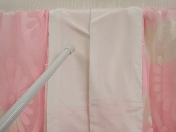 Photo6: 6616T09z690 Vintage Japanese Kimono Silk  FURISODE JUBAN Pink (6)