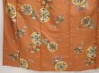 Photo4: 6616T10z630 Vintage Japanese Kimono Silk KOMON Flowers Orange-Brown (4)