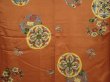 Photo5: 6616T10z630 Vintage Japanese Kimono Silk KOMON Flowers Orange-Brown (5)