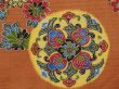 Photo6: 6616T10z630 Vintage Japanese Kimono Silk KOMON Flowers Orange-Brown (6)