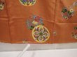 Photo7: 6616T10z630 Vintage Japanese Kimono Silk KOMON Flowers Orange-Brown (7)