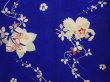 Photo5: 6616T11z640 Vintage Japanese Kimono Synthetic KOMON Flowers (5)