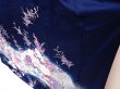 Photo4: 6616T12z1130  Japanese Kimono Silk FURISODE Peony Dark navy (4)
