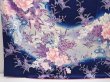 Photo6: 6616T12z1130  Japanese Kimono Silk FURISODE Peony Dark navy (6)
