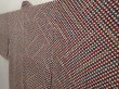 Photo1: 6617T01z610 Vintage Japanese Kimono Silk HAORI  Dark red Off-white (1)