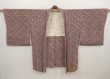 Photo5: 6617T01z610 Vintage Japanese Kimono Silk HAORI  Dark red Off-white (5)