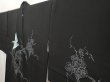 Photo2: 6617T02z570 Vintage Japanese Kimono Silk HAORI Bird Black (2)
