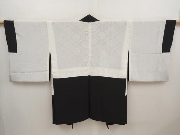 Photo8: 6617T02z570 Vintage Japanese Kimono Silk HAORI Bird Black (8)
