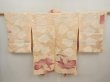 Photo6: 6617T03z600 Vintage Japanese Kimono Silk HAORI Paulownia Cream-Orange (6)